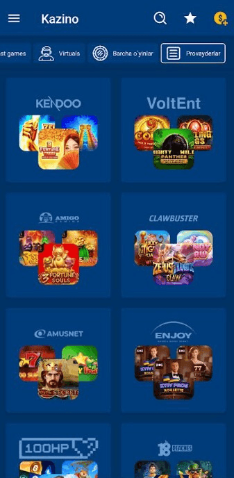 Ассортимент Mostbet uz casino
